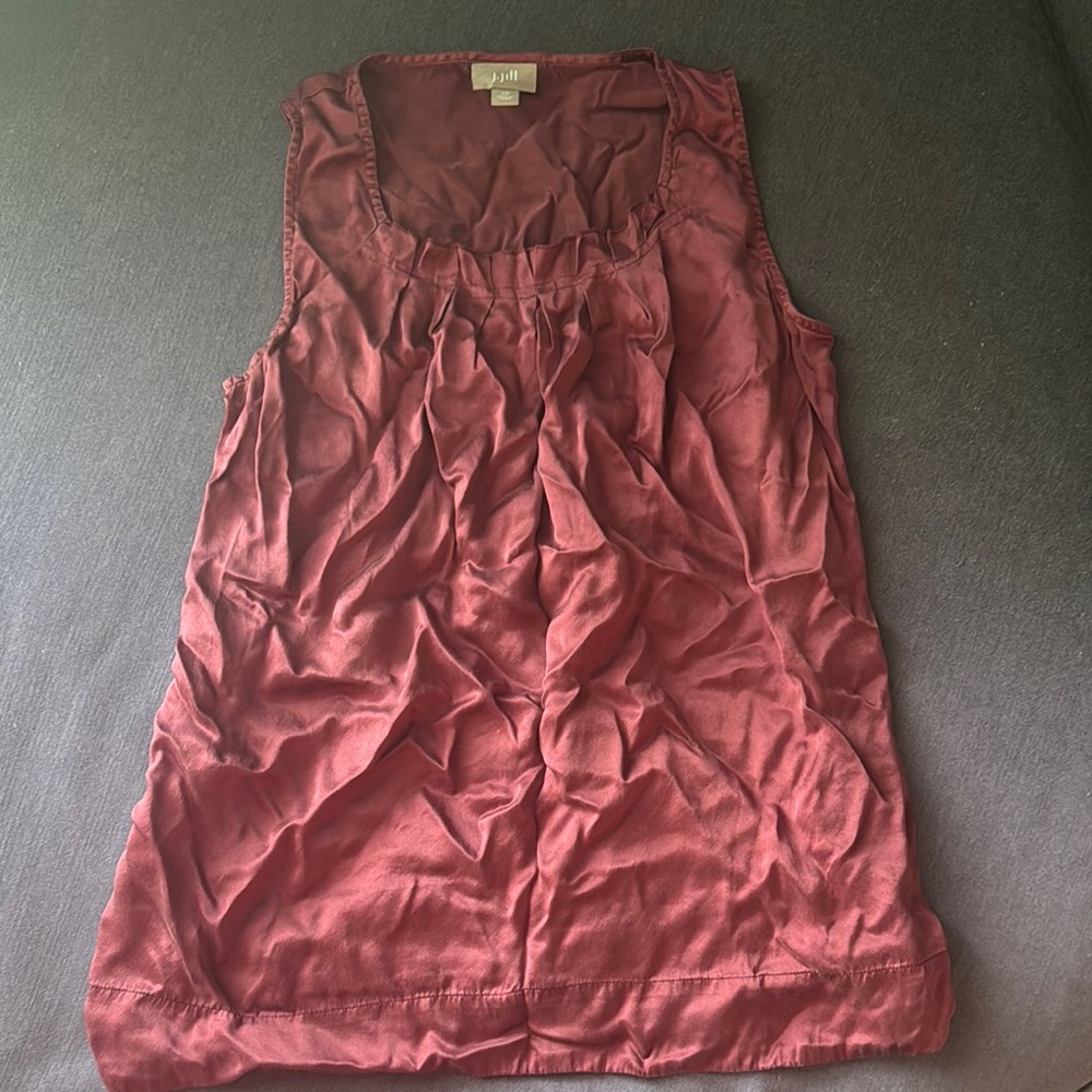 J. Jill Red Sleeveless Blouse